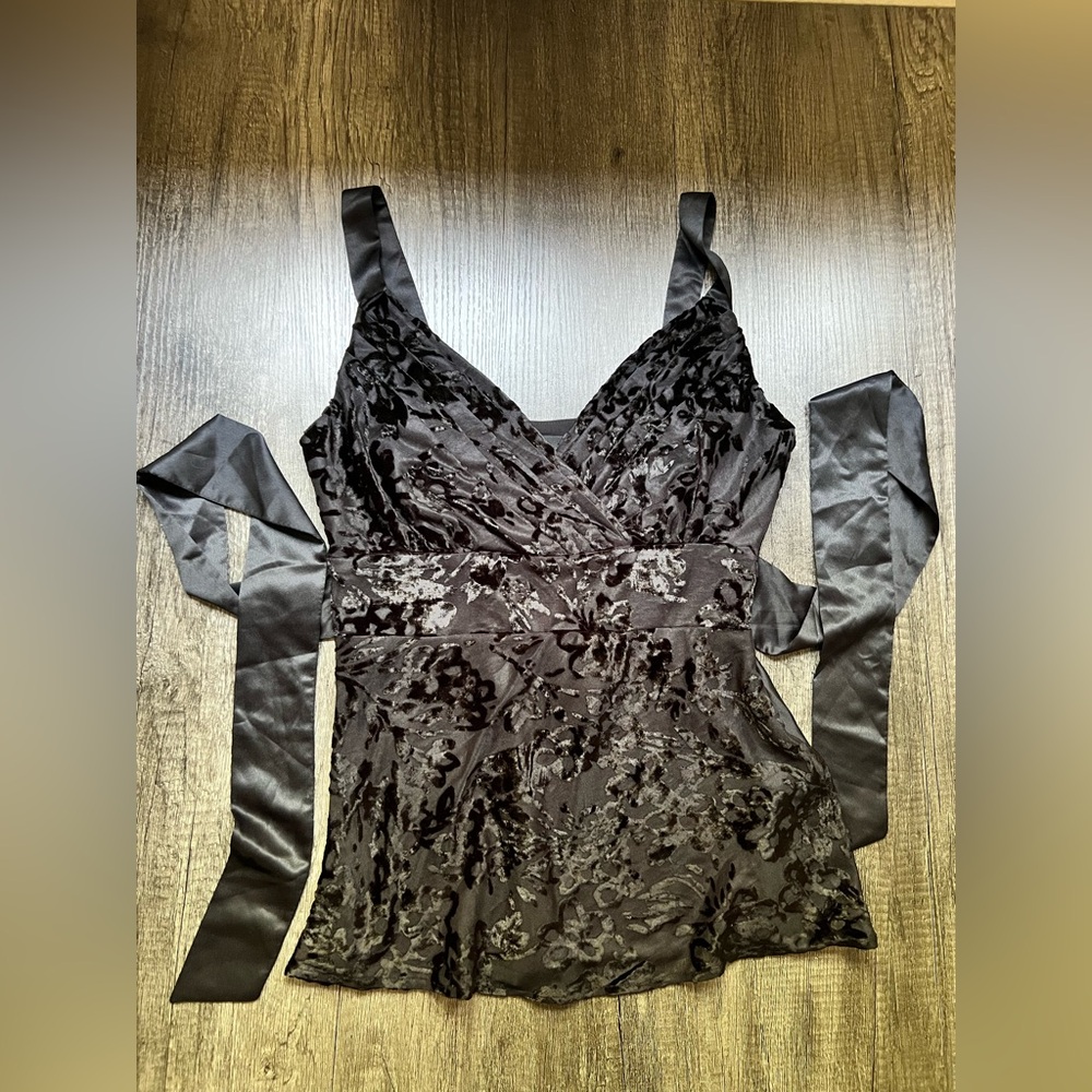 Mixit Black Satin Top with Straps